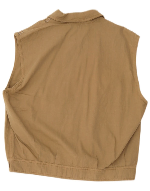 Faciba Chaleco utilitario extragrande para mujer IT 44 Algodón floral beige medio