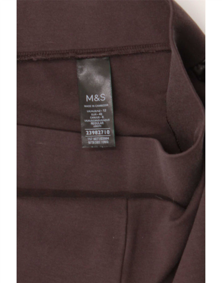 Marks & Spencer Leggings cortos para mujer UK 42 Viscosa burdeos mediana