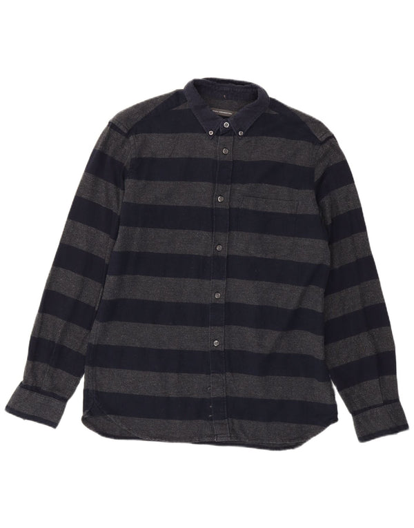 Camisa de franela para hombre de French Connection de algodón a rayas en azul marino mediano