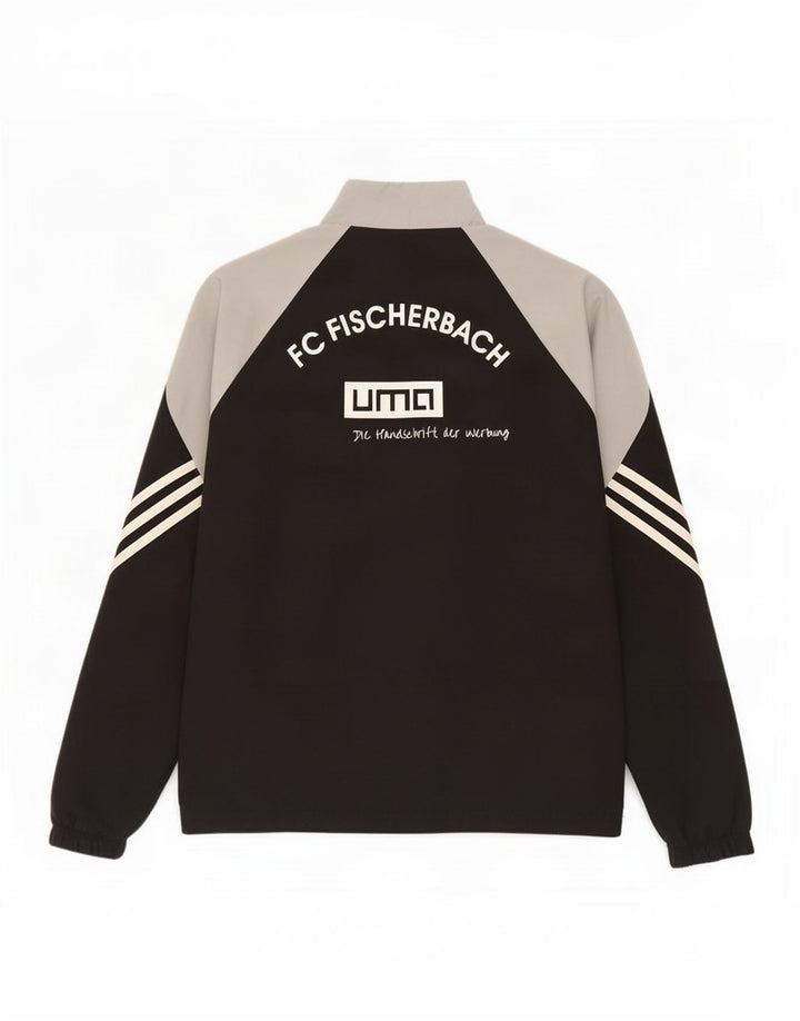 Adidas Hombre Graphic Chándal Top Chaqueta Mediano Negro Colorblock Poliéster