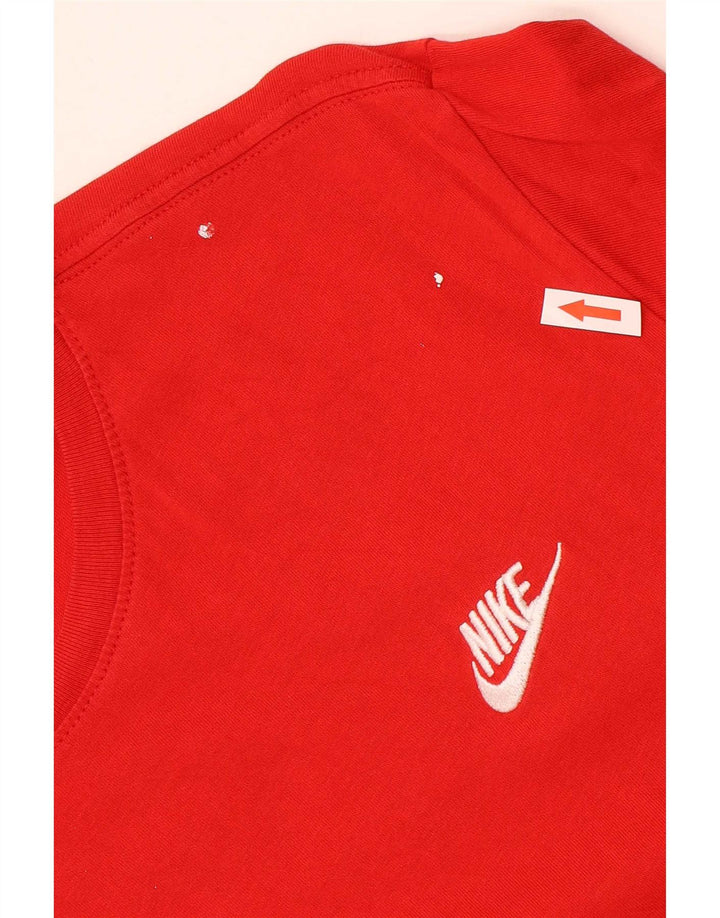 Nike Camiseta de corte atlético para hombre, talla grande, algodón rojo
