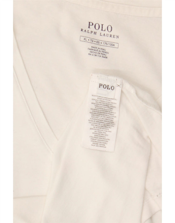 POLO RALPH LAUREN Camiseta Hombre Top XL Blanco Algodón