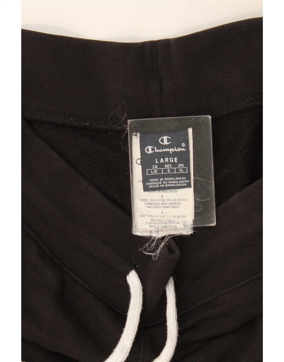 Champion Pantalones cortos deportivos para hombre, tamaño grande, algodón negro