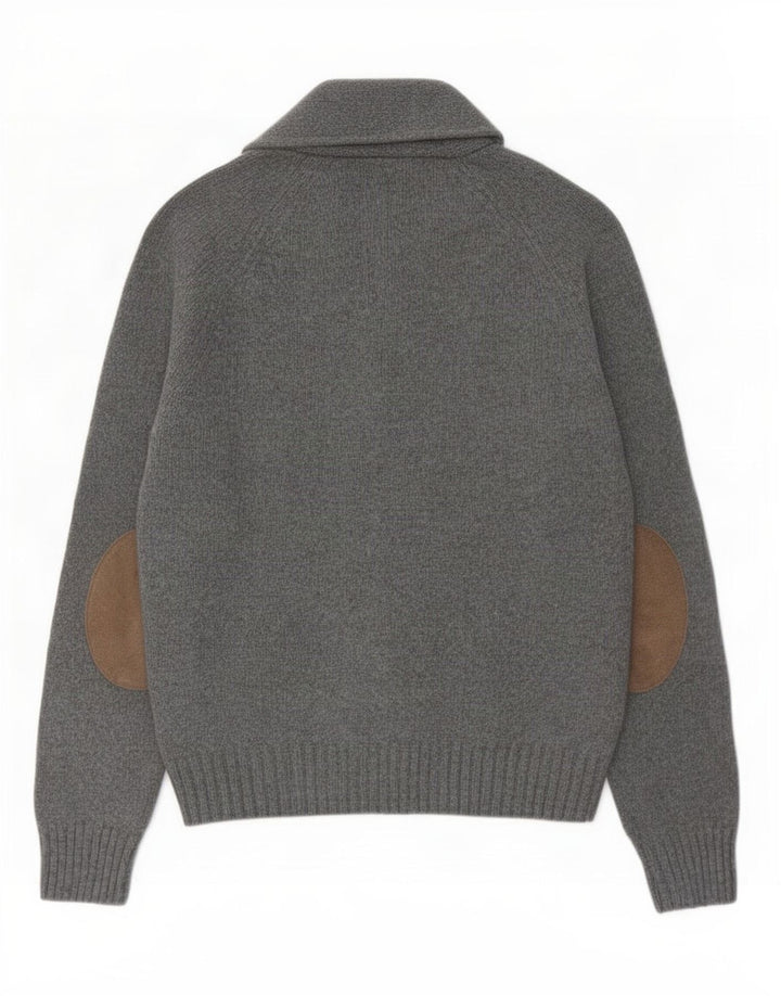 Zara Hombre Jersey Cárdigan Poliéster Gris Medio