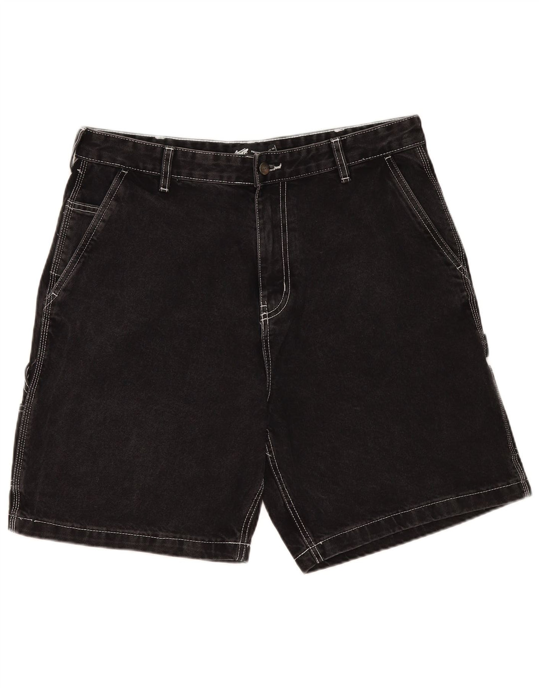 Pull & Bear Pantalones cortos vaqueros cargo para hombre EU 46 XL W36 Negro