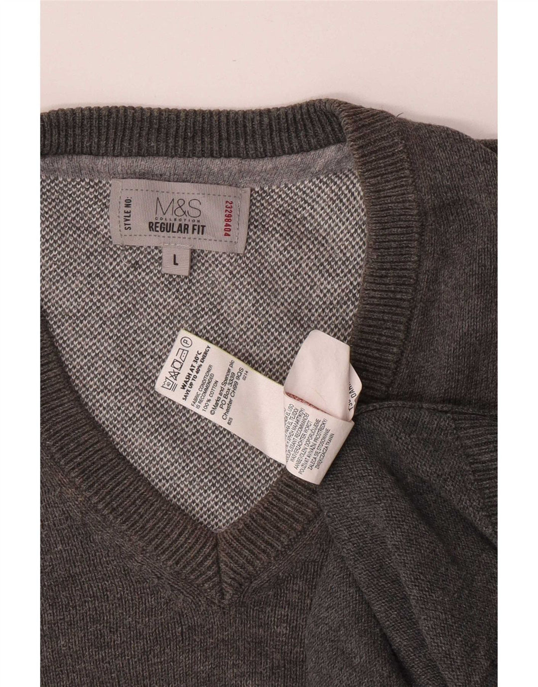 Marks & Spencer Camiseta sin mangas de corte regular para hombre, talla grande, algodón gris