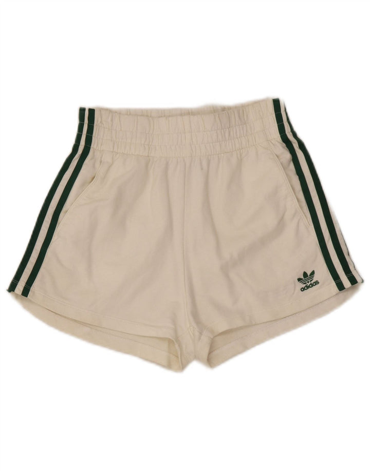 Adidas Pantalones cortos deportivos para mujer UK 10 Small White Cotton