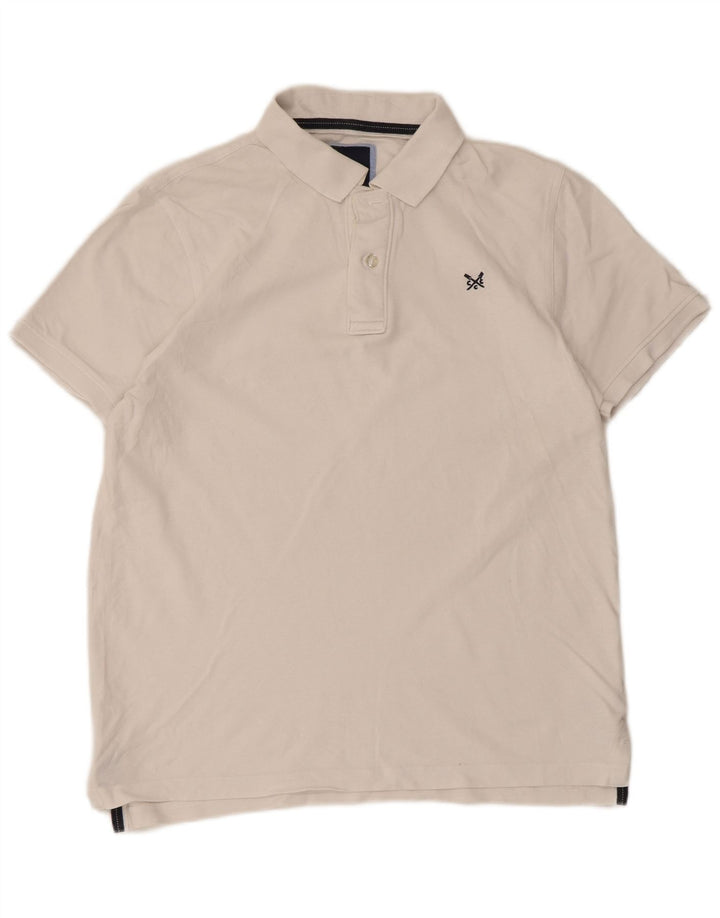 Crew Clothing Polo para hombre de algodón blanco grande