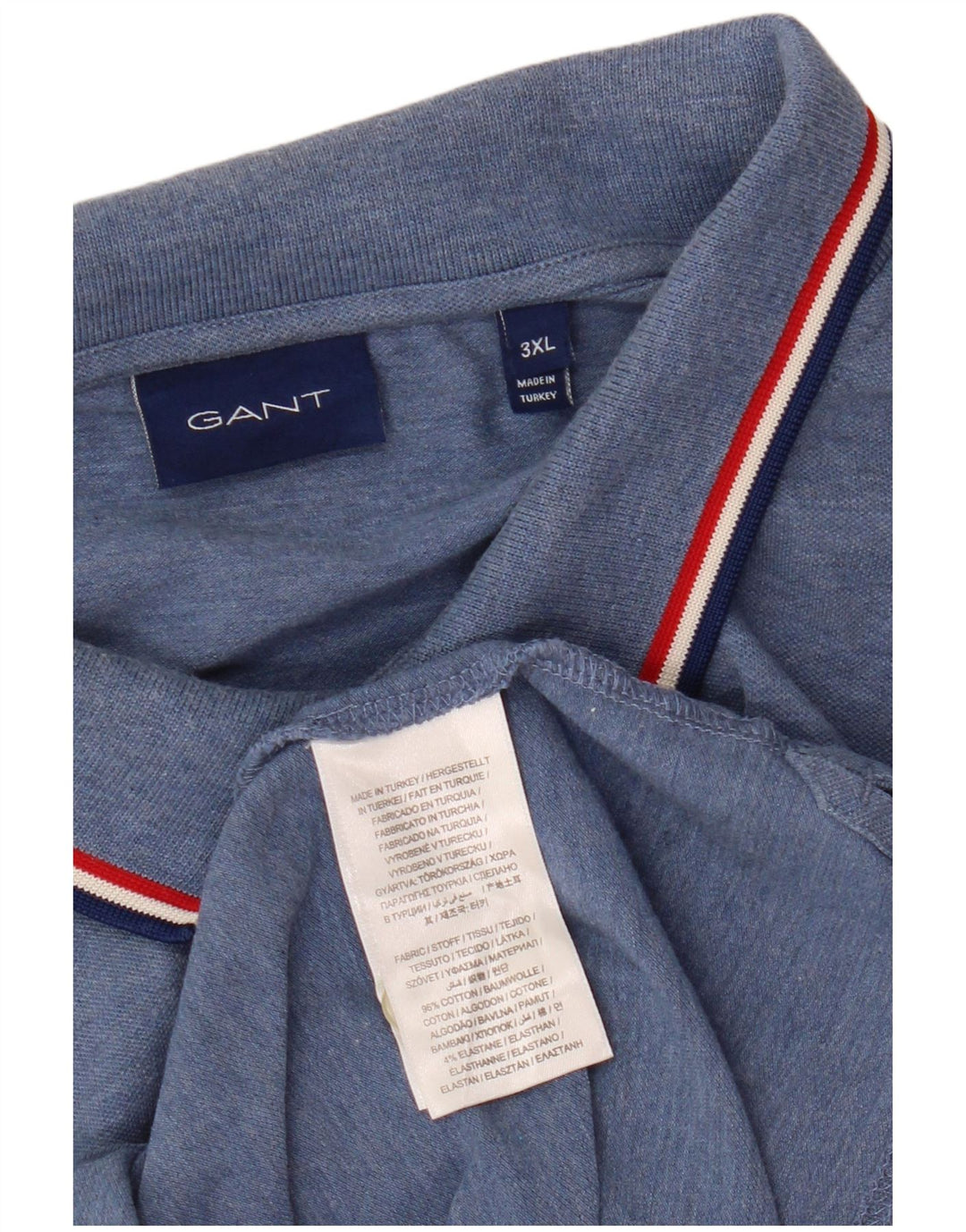 Gant Polo Hombre 3XL Algodón Azul