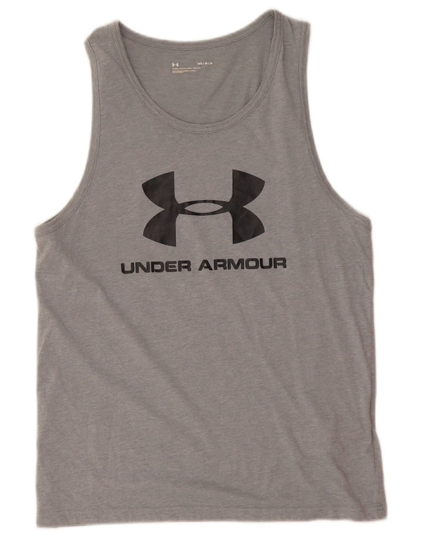 Under Armour Camiseta sin mangas con gráfico de algodón gris medio para hombre