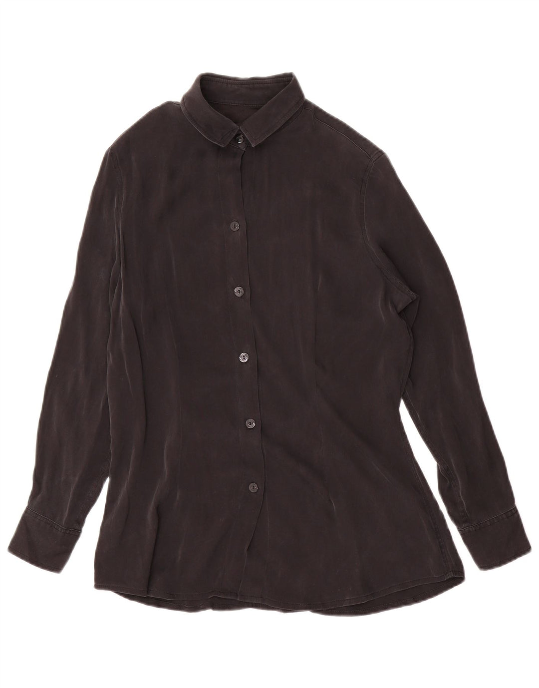 Vintage mujer camisa blusa Reino Unido 12 medio negro