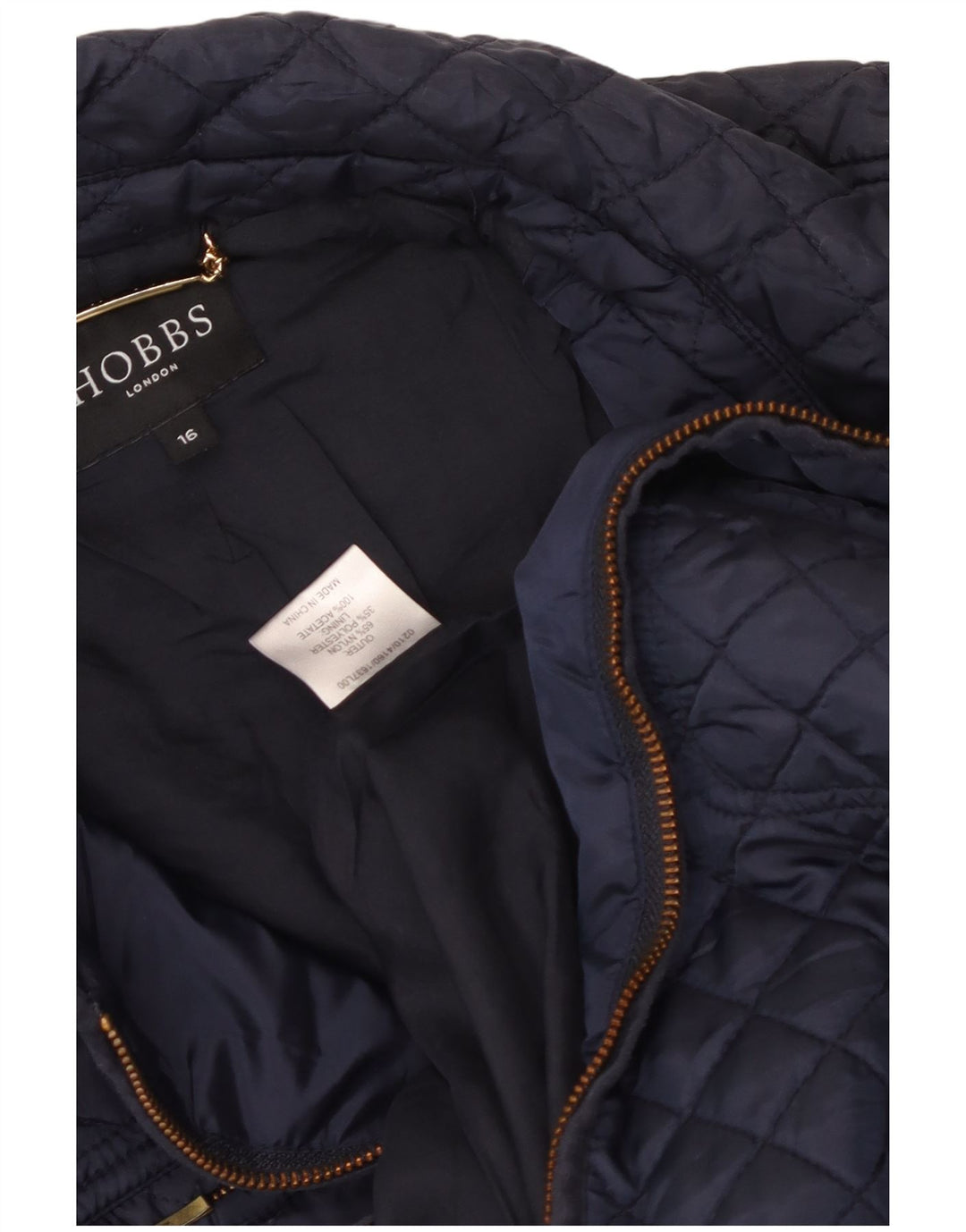 Hobbs Chaqueta acolchada para mujer UK 16 Large Nylon azul marino