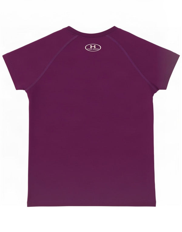Under Armour Camiseta gráfica Heat Gear para niñas 7-8 años Small Púrpura