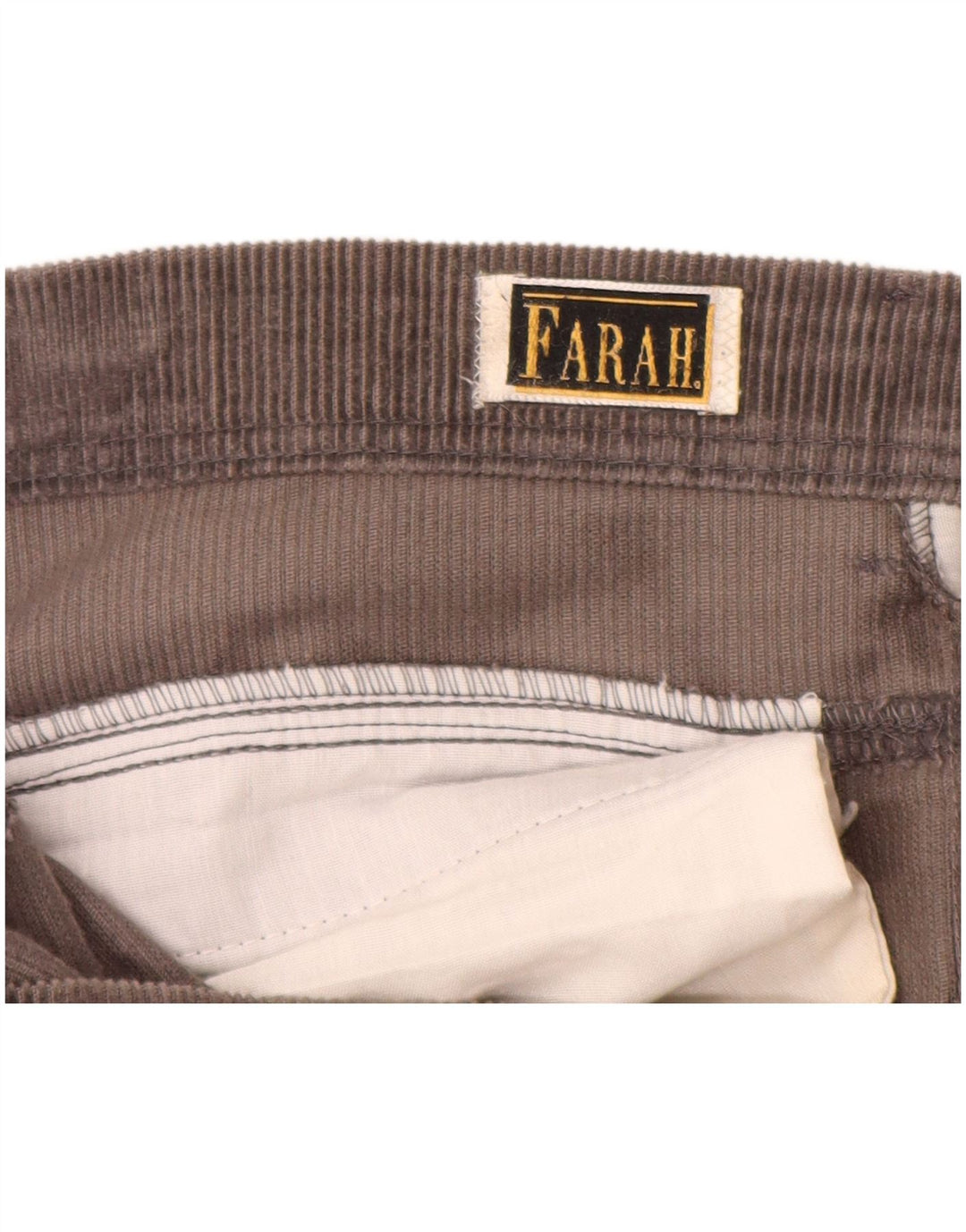 Farah Hombre Pantalones Rectos De Pana W38 L29 Algodón Gris