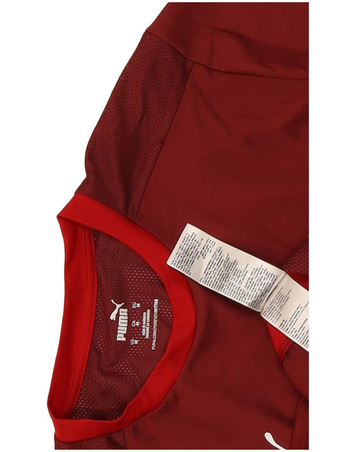 Camiseta Puma Hombre Top Medium Borgoña Colorblock Poliéster