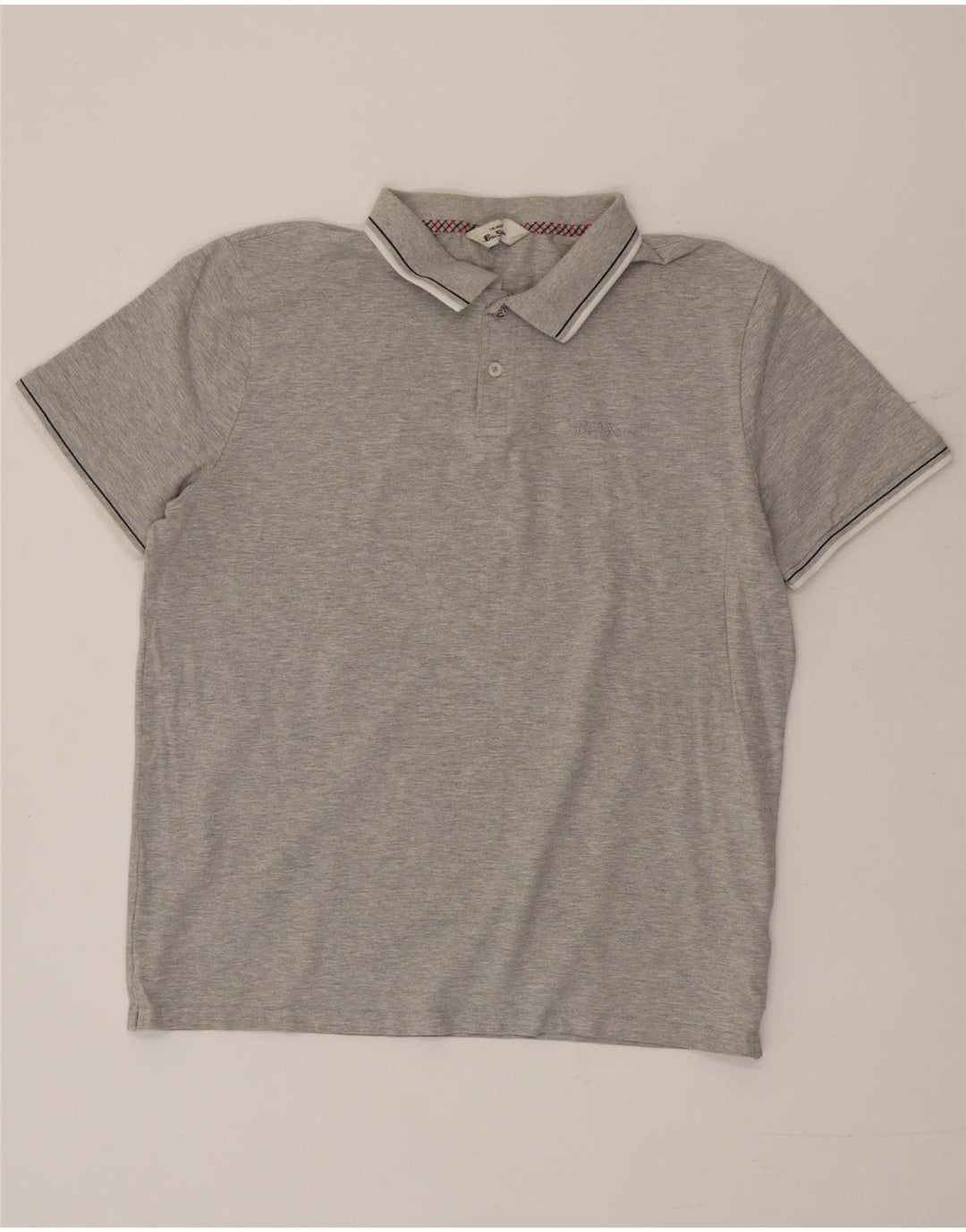 Ben Sherman Polo para hombre grande gris algodón