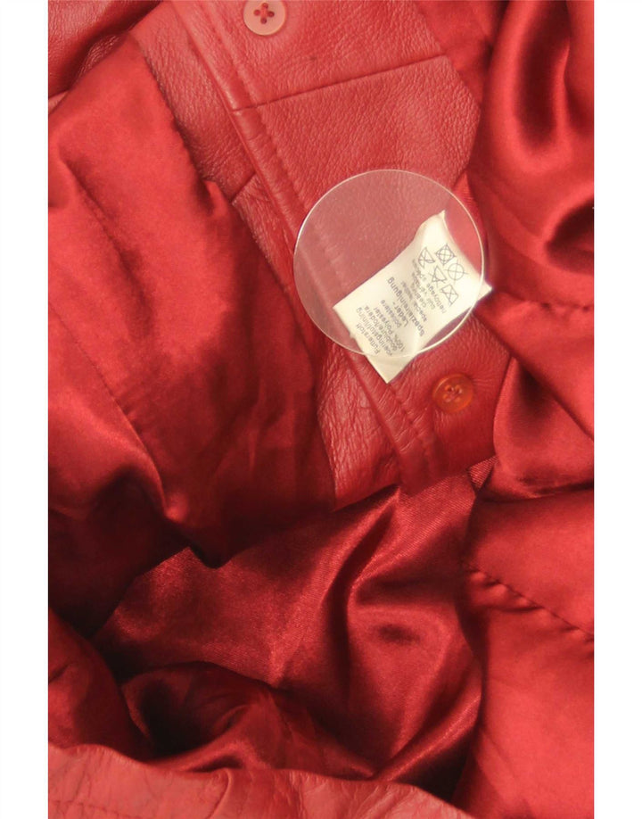 Vintage mujer cuero 4 botones Blazer chaqueta IT 44 cuero rojo medio