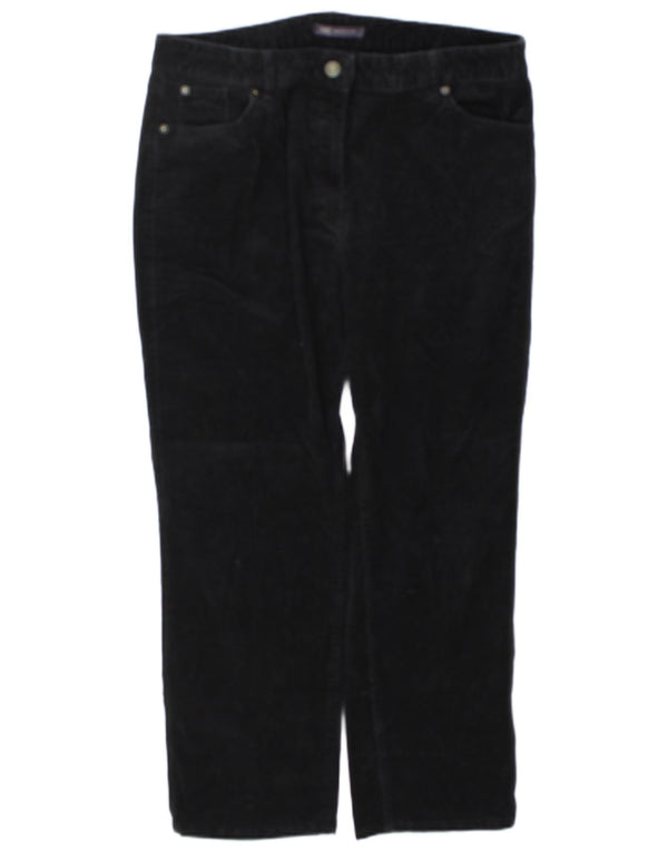 Marks & Spencer Pantalones rectos de pana para mujer UK 46 Large W38 L26 Negro
