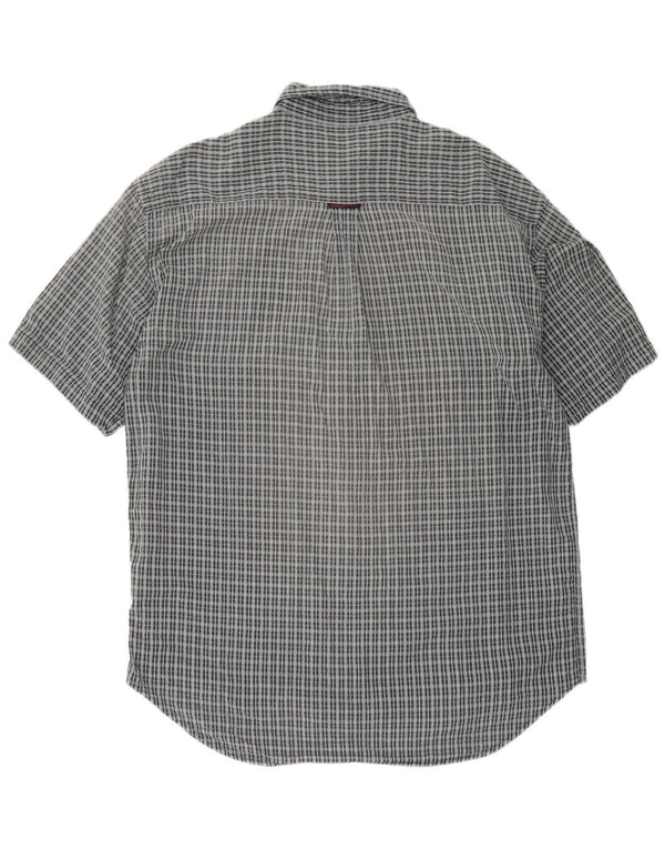 Kappa Camisa Manga Corta Hombre XL Gris Cuadros Algodón