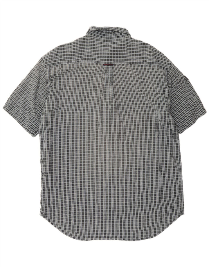 Kappa Camisa Manga Corta Hombre XL Gris Cuadros Algodón