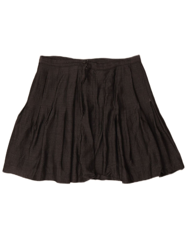 Marks & Spencer Falda Plisada Acampanada para Mujer UK 18 XL W32 Viscosa Gris