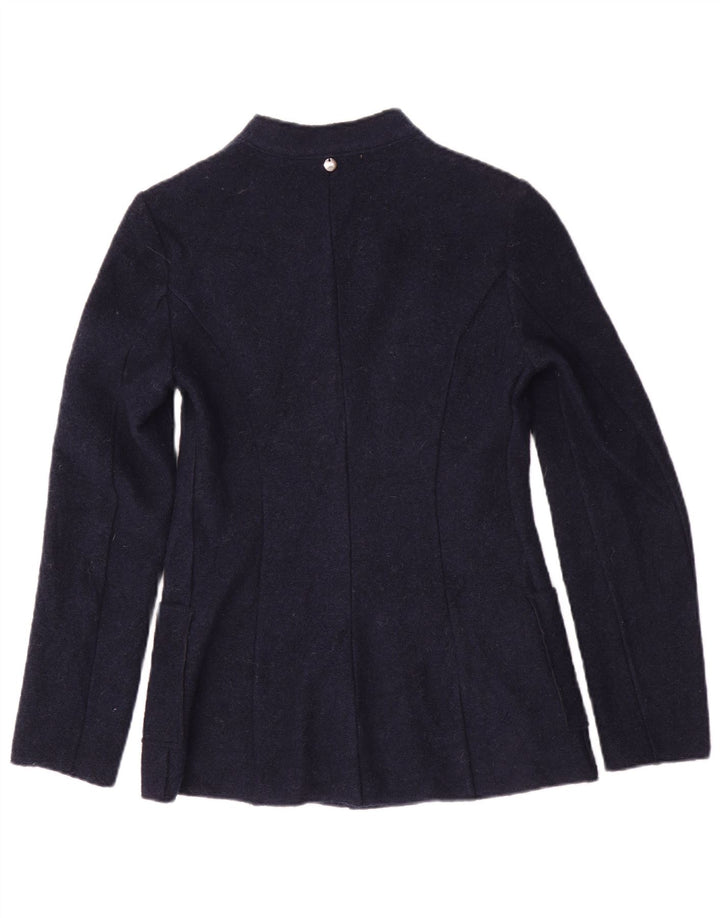 Benetton Chaqueta Americana De 2 Botones Para Mujer UK 6 XS Poliéster Azul Marino