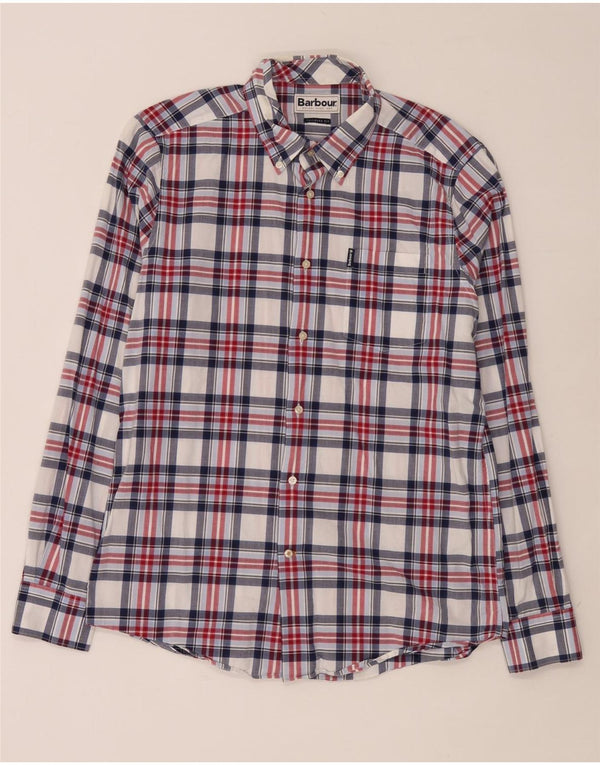 Barbour Camisa Entallada De Algodón A Cuadros Multicolor Mediano Hombre