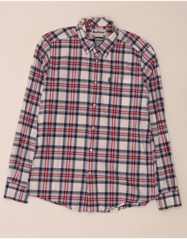 Barbour Camisa Entallada De Algodón A Cuadros Multicolor Mediano Hombre