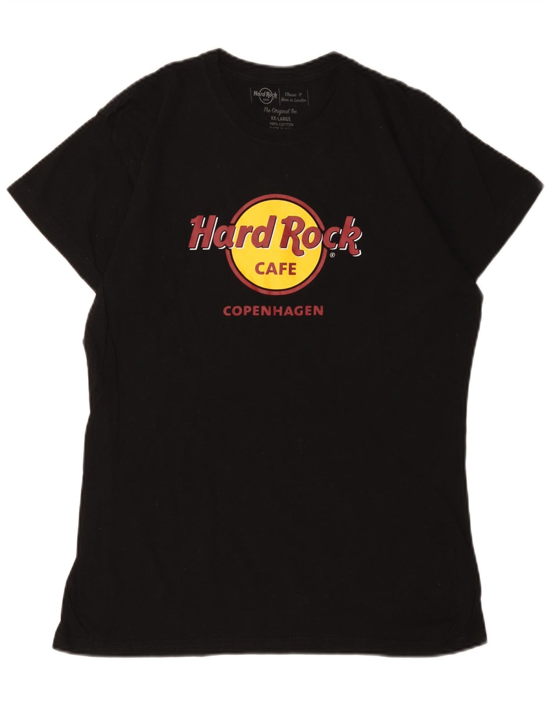 HARD ROCK CAFE Camiseta gráfica Copenhague para mujer Top UK 20 2XL Negro