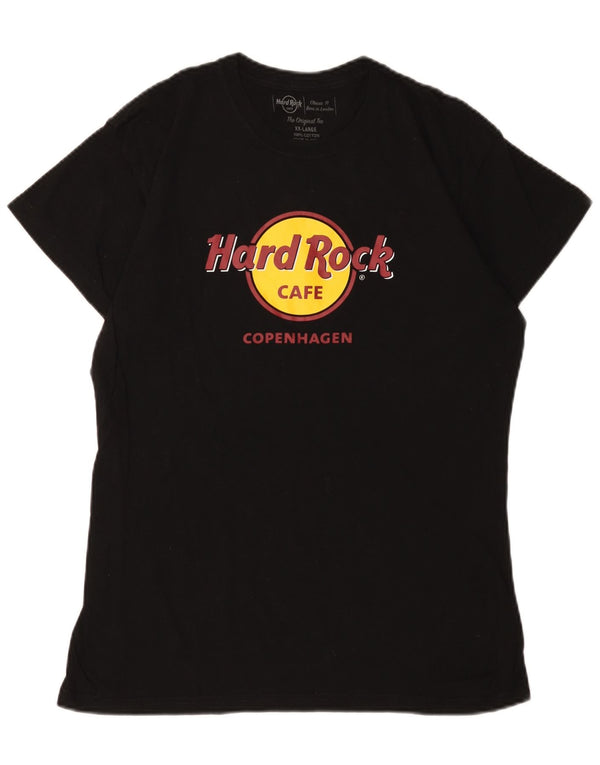 HARD ROCK CAFE Camiseta gráfica Copenhague para mujer Top UK 20 2XL Negro