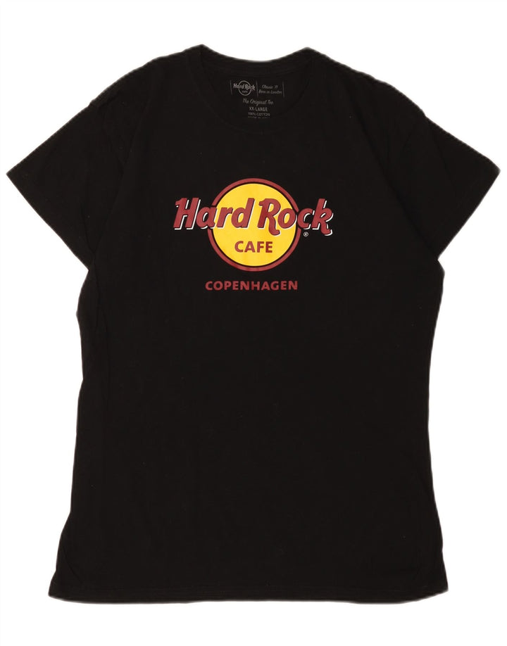 HARD ROCK CAFE Camiseta gráfica Copenhague para mujer Top UK 20 2XL Negro