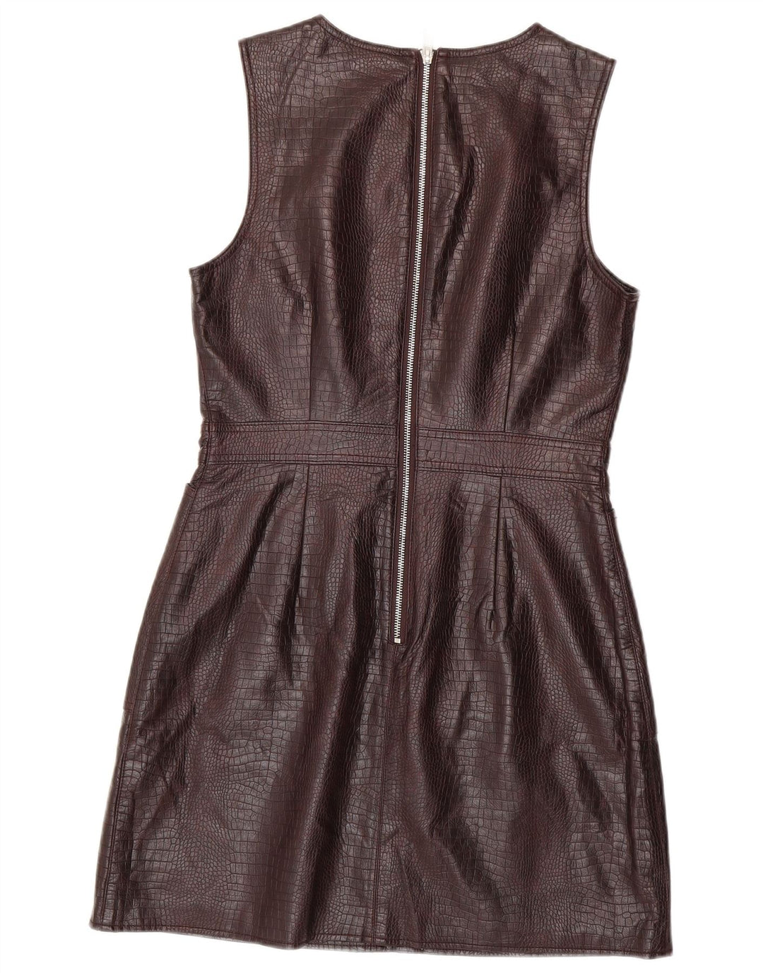 WAREHOUSE Vestido tubo sin mangas para mujer UK 42 Marrón medio Estampado animal