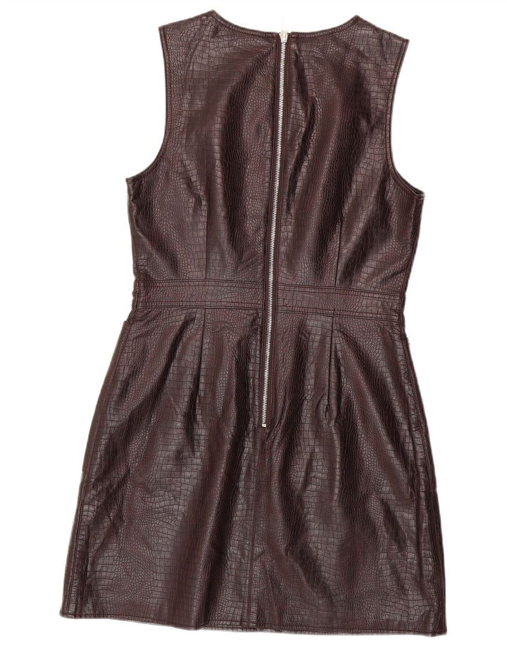 WAREHOUSE Vestido tubo sin mangas para mujer UK 42 Marrón medio Estampado animal