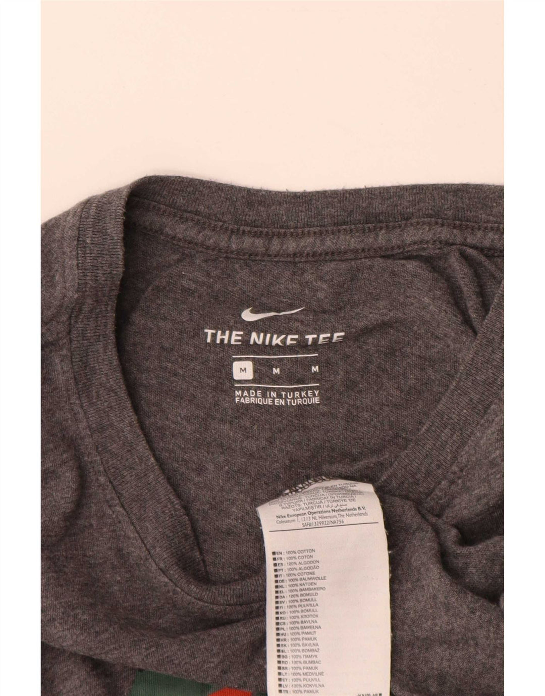 Nike - Camiseta gráfica para hombre, parte superior de algodón gris medio