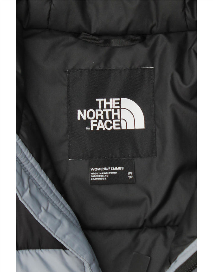 THE NORTH FACE Chaqueta acolchada con capucha para mujer UK 6 XS Nylon color block gris