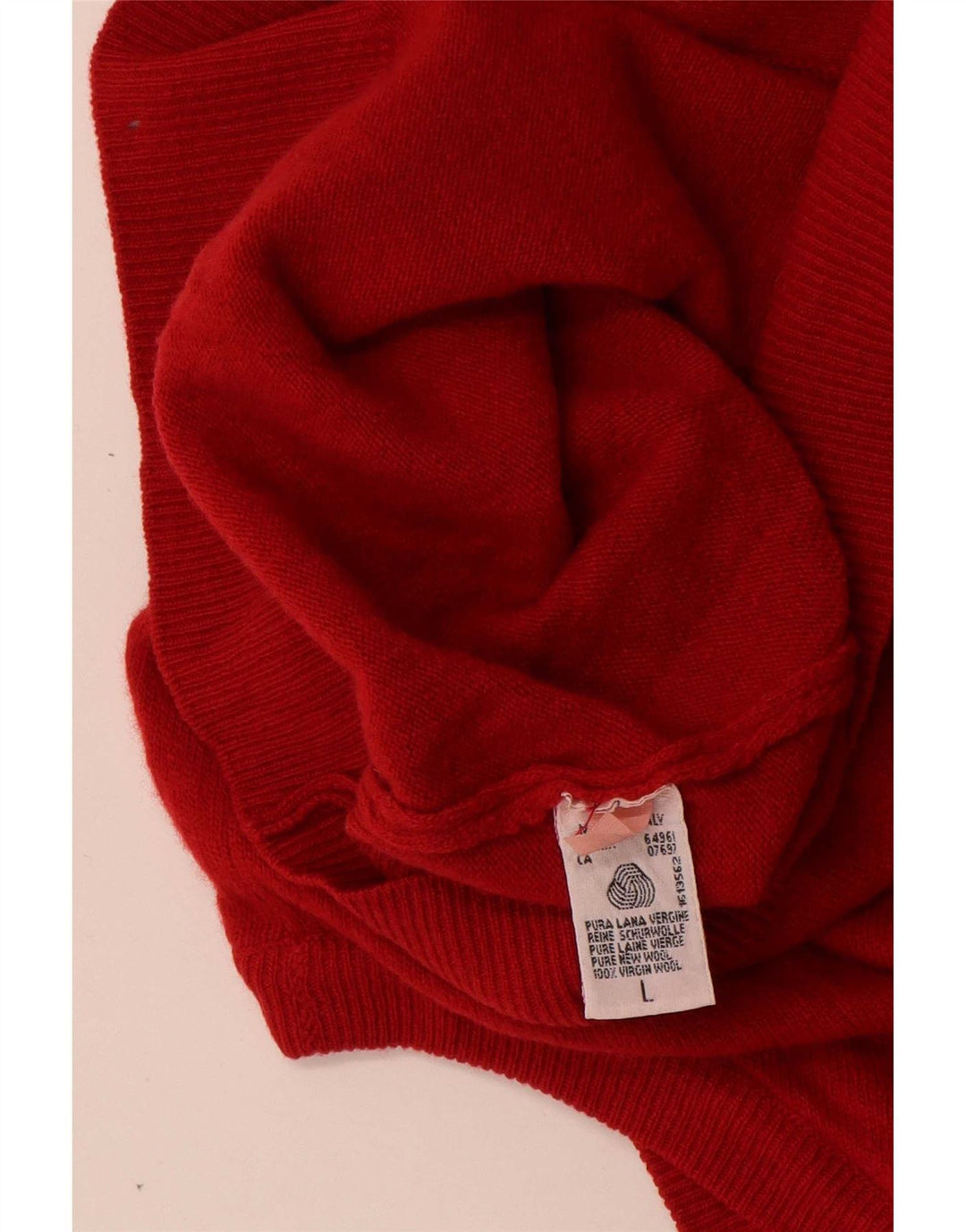 Benetton Jersey Cárdigan Sin Mangas Grande De Lana Roja Hombre