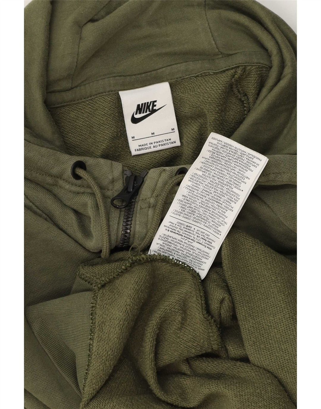 Nike - Sudadera con capucha y cremallera para hombre, color verde medio, algodón