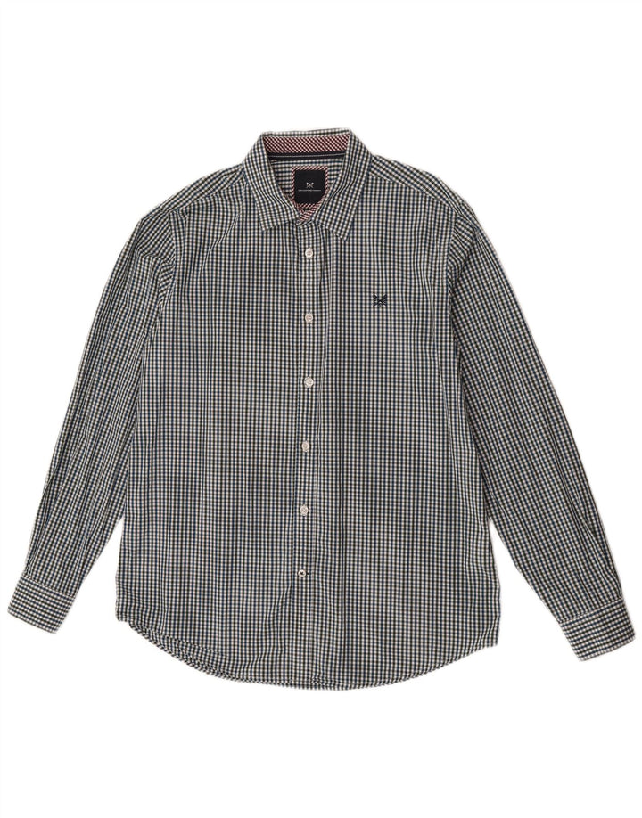 Crew Clothing Camisa ajustada para hombre Algodón a cuadros multicolor grande
