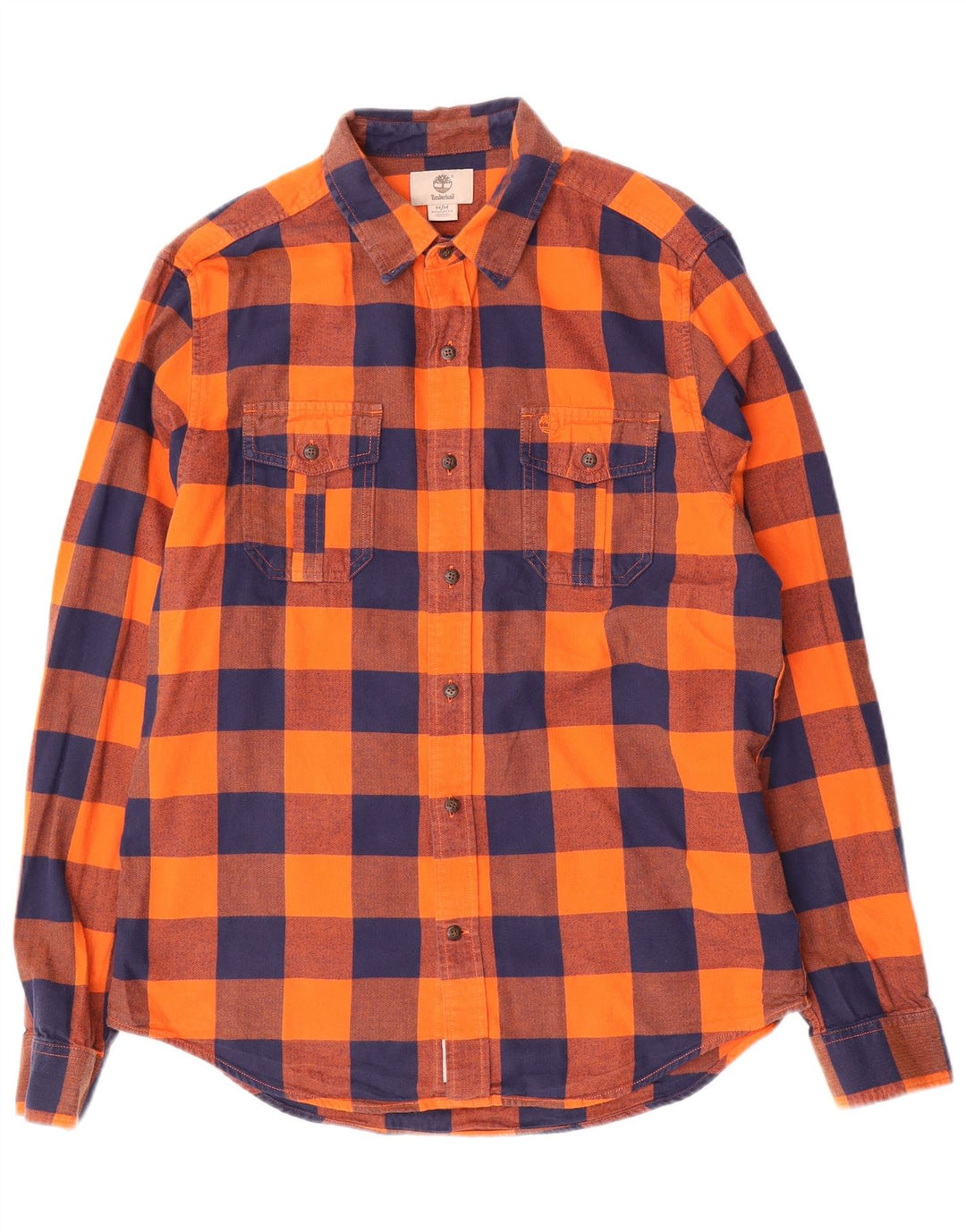 TIMBERLAND Camisa de franela de corte regular de algodón a cuadros naranja medio para hombre