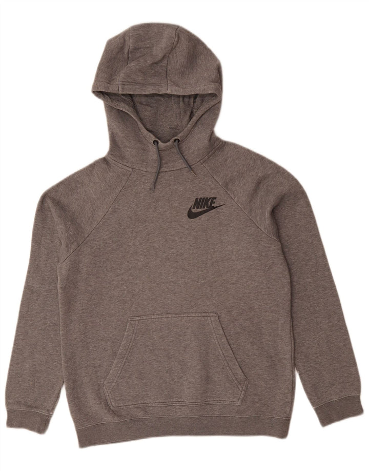 Nike Jersey con capucha para hombre, talla pequeña, algodón moteado gris
