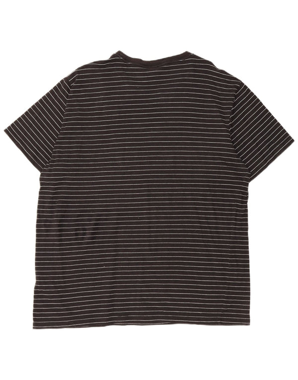 VOLCOM Mens T-Shirt Top 2XL Black Striped Cotton