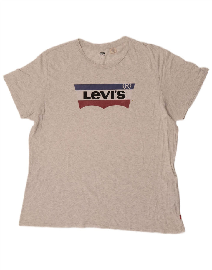 Levi's Camiseta gráfica para hombre Top 2XL Algodón moteado gris