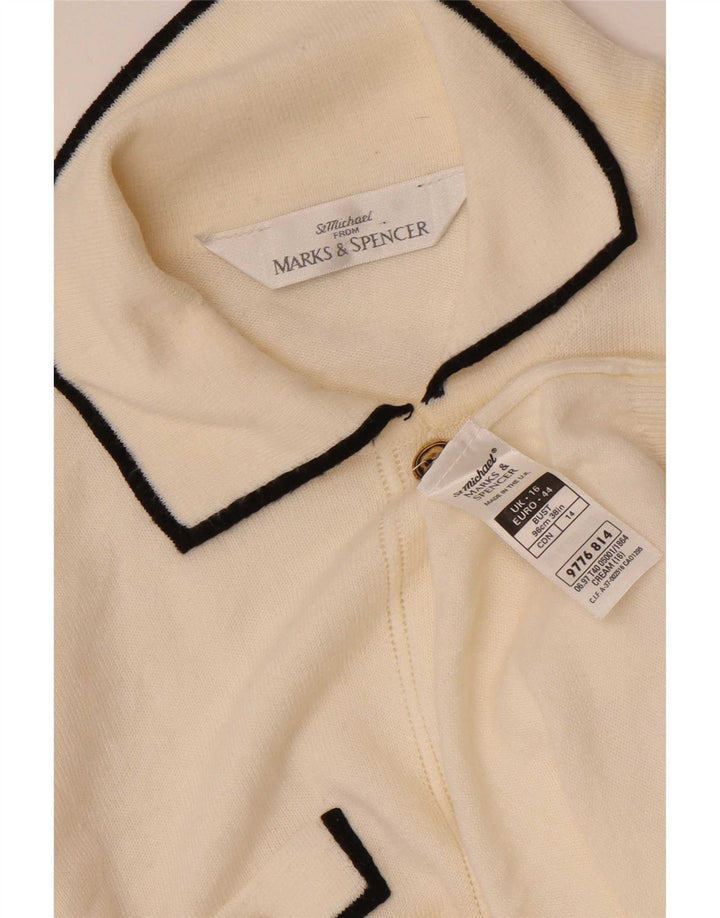 Marks & Spencer Suéter tipo cárdigan St. Michael para mujer Reino Unido 46 Grande Blanco roto