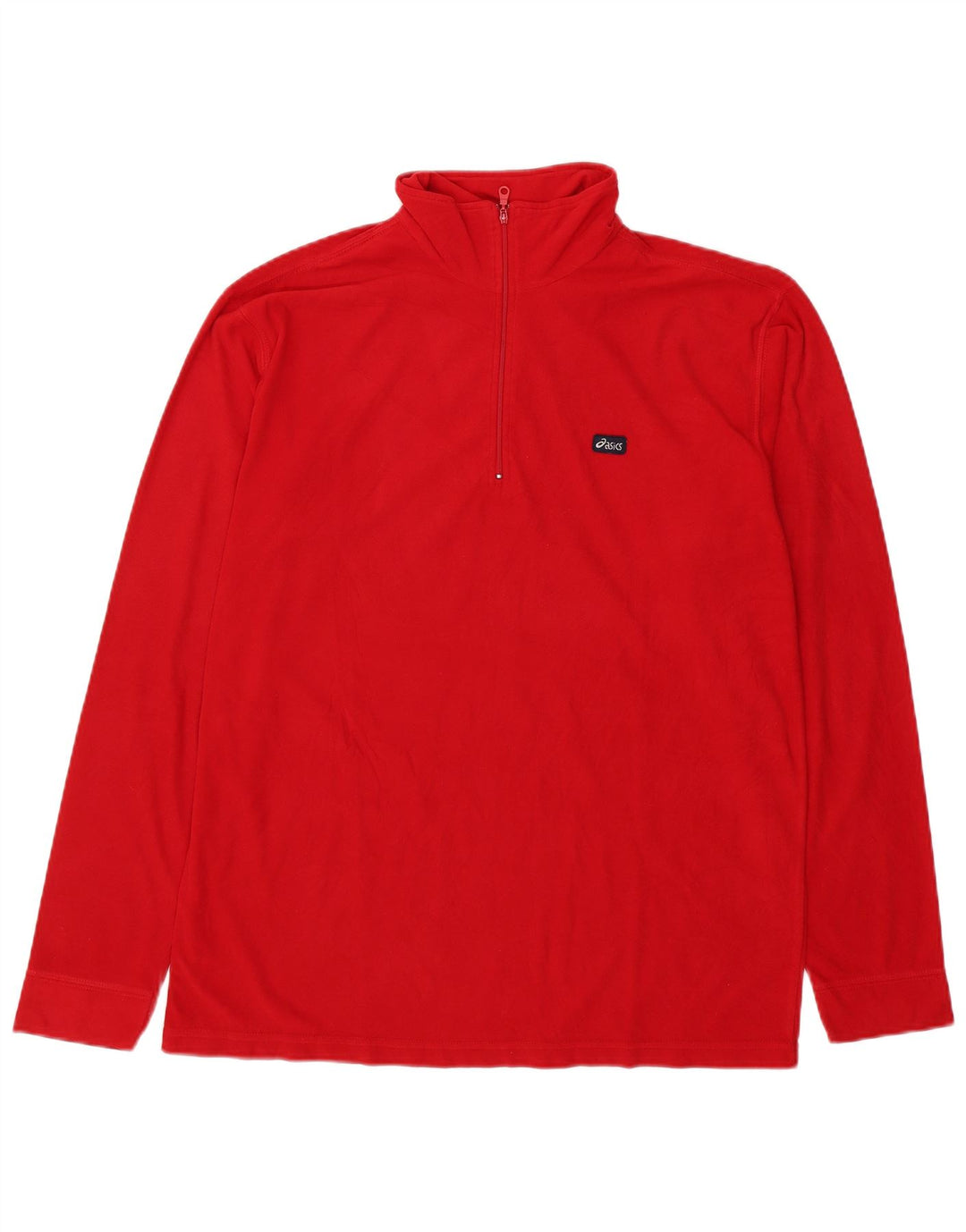 Asics Hombre Zip Neck Fleece Jumper XL Poliéster Rojo