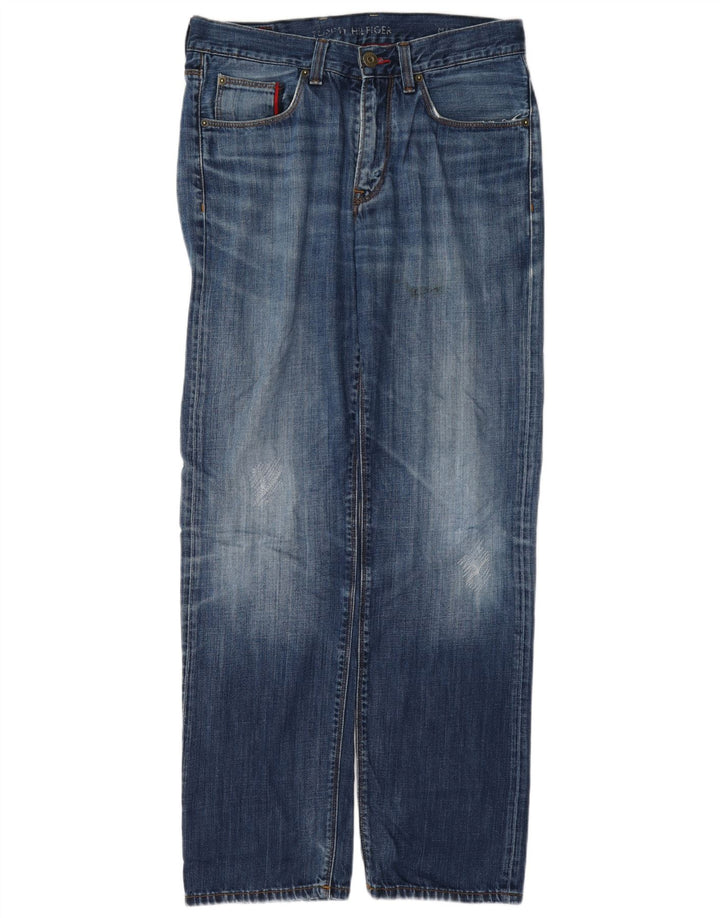 Tommy Hilfiger Vaqueros rectos desgastados para hombre W32 L32 Algodón azul