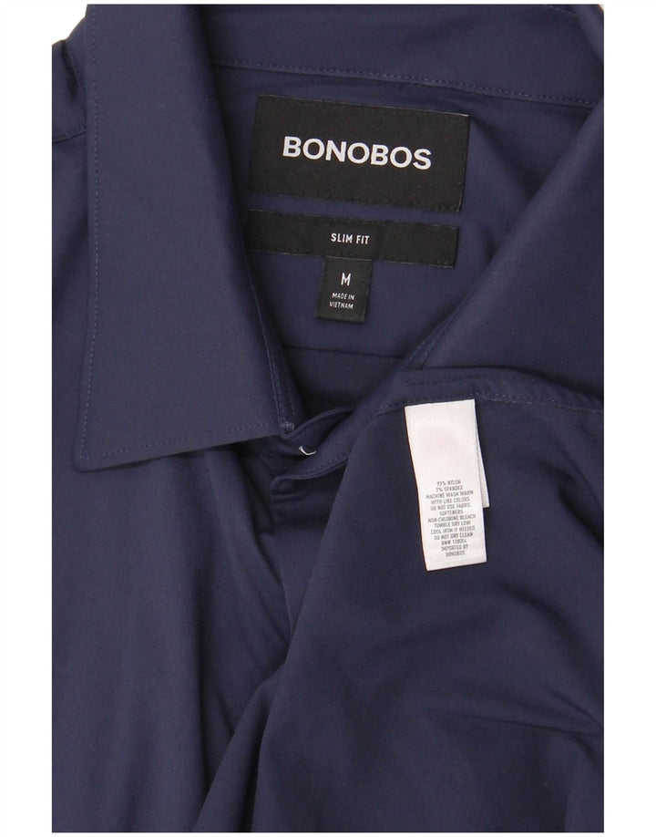 BONOBOS Camisa Slim Fit para Hombre Nylon Azul Marino Mediano