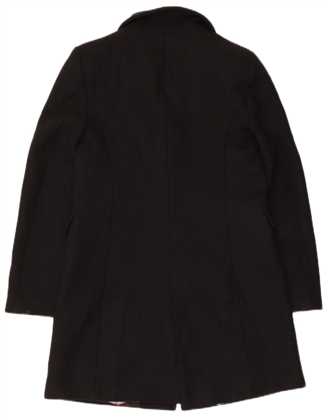 Zara Mujer Abrigo UK 6 XS Lana Negra