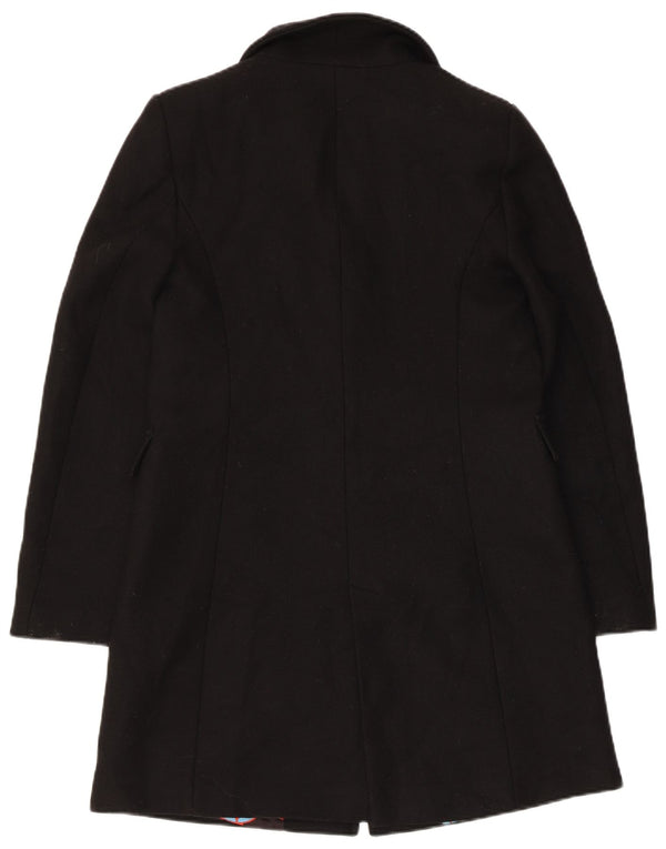 Zara Mujer Abrigo UK 6 XS Lana Negra
