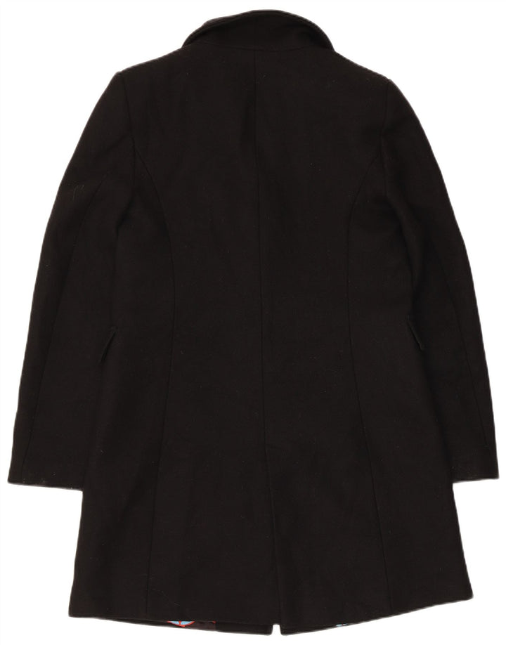 Zara Mujer Abrigo UK 6 XS Lana Negra