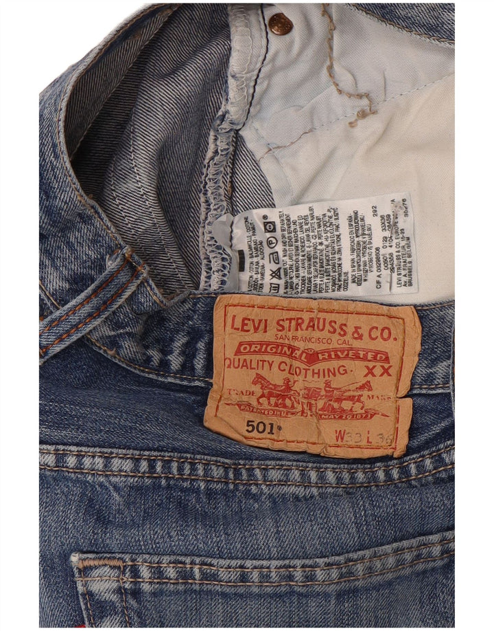 Levi's Hombre 501 Vaqueros Rectos W33 L27 Algodón Azul